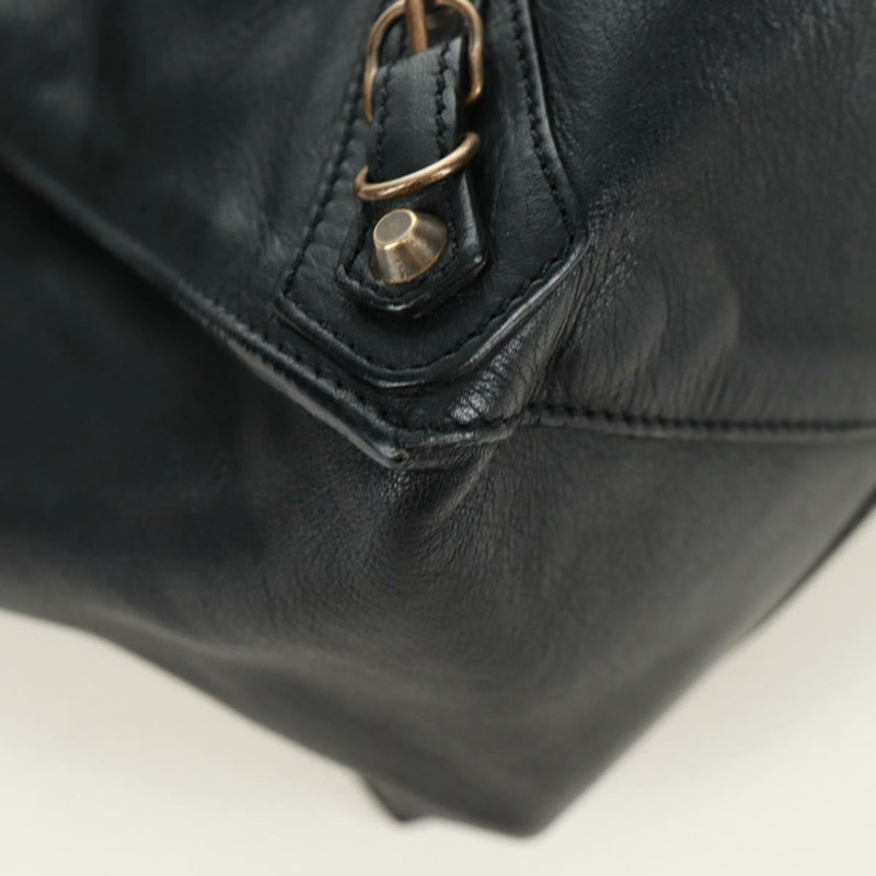 【日本直送】BALENCIAGA A4 紙手提包，黑色皮革，貨號 236701，正品編號 158583M-7