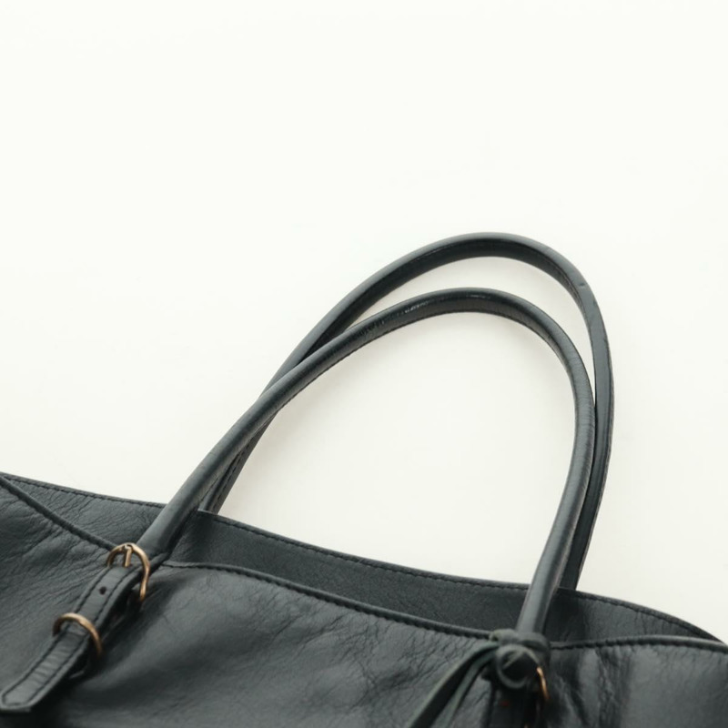 【日本直送】BALENCIAGA A4 紙手提包，黑色皮革，貨號 236701，正品編號 158583M-13