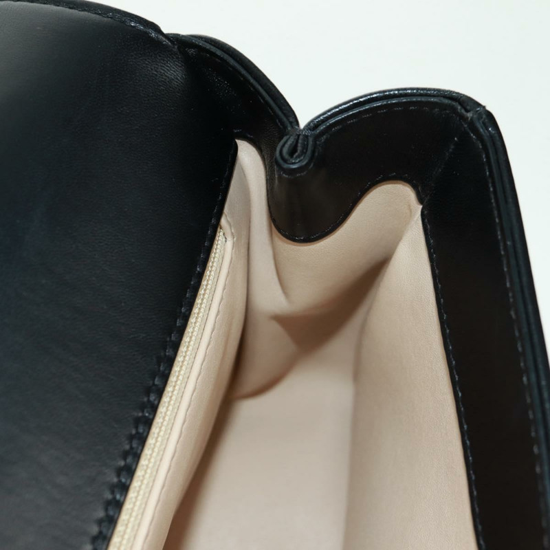 【日本直送】香奈兒單蓋絎縫23羊皮手提包，黑色雙C標誌，SK007SM-24