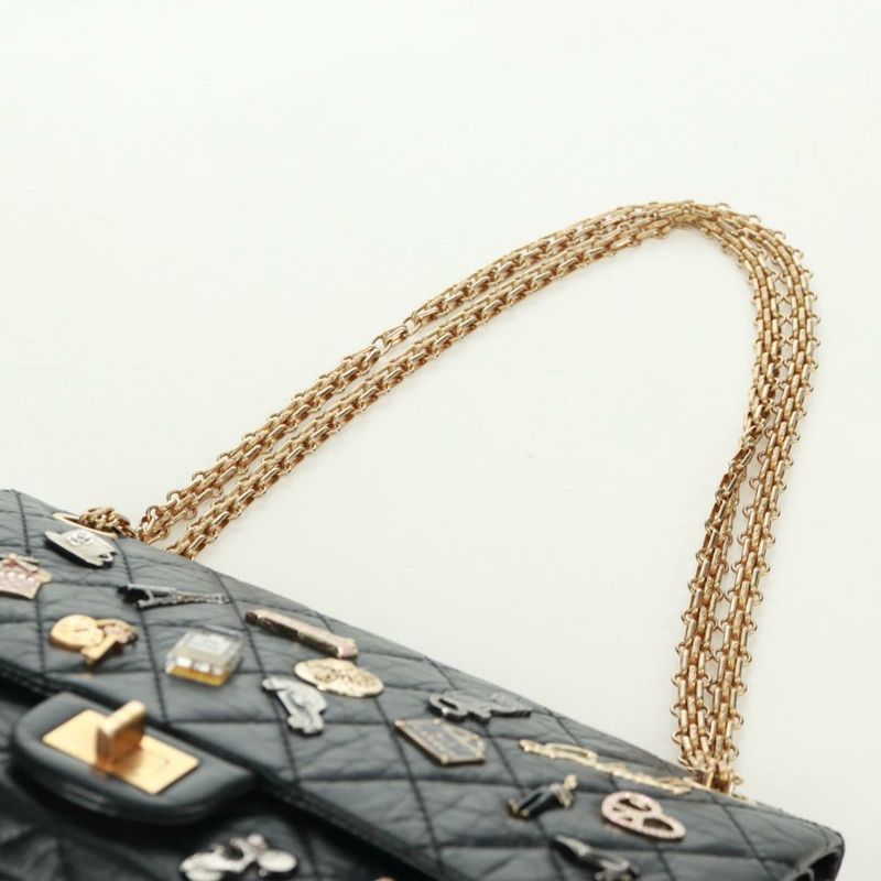 【日本直送】香奈兒 2.55 單翻蓋鏈條幸運符刺繡小牛皮 CC 正品 SK014SM-13