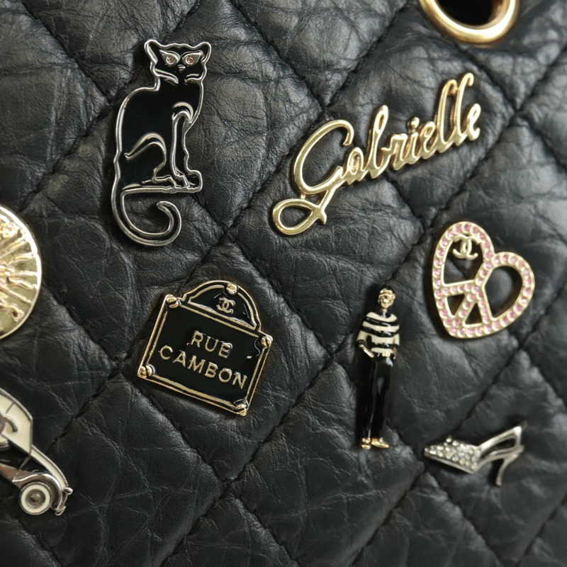 【日本直送】香奈兒 2.55 單翻蓋鏈條幸運符刺繡小牛皮 CC 正品 SK014SM-17