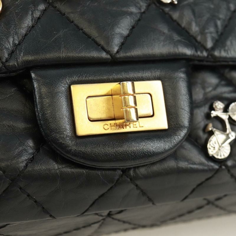 【日本直送】香奈兒 2.55 單翻蓋鏈條幸運符刺繡小牛皮 CC 正品 SK014SM-20