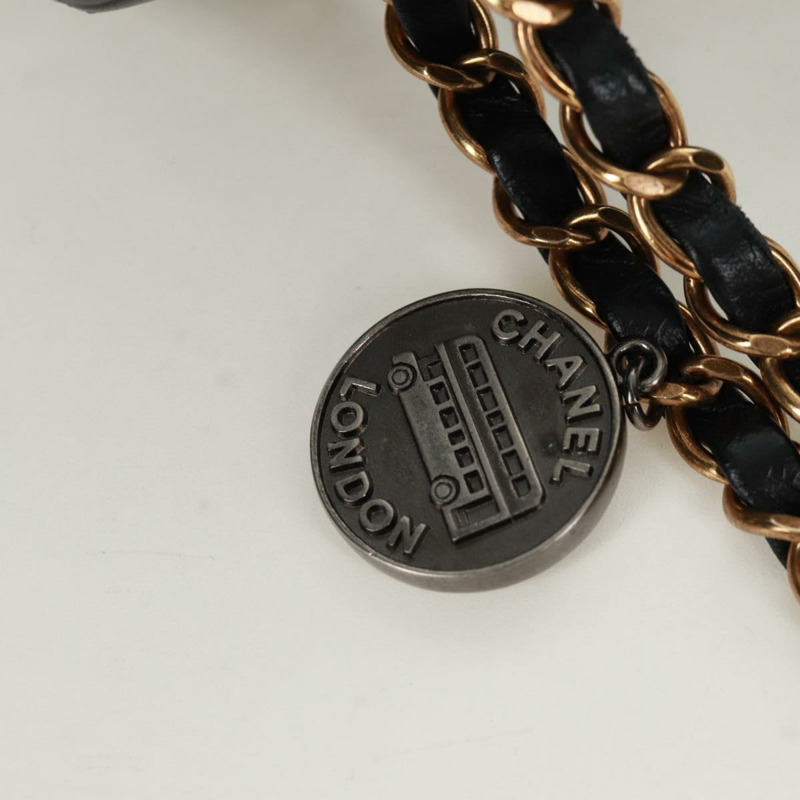 【日本直送】香奈兒單蓋鏈世界硬幣圖案絎縫25小牛皮CC正品SK013SM-15