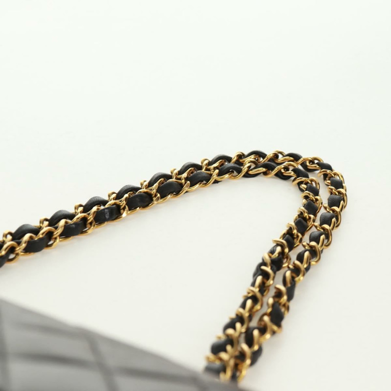 【日本直送】香奈兒雙蓋雙鏈絎縫23號包，羊皮材質，黑色，CC標誌，正品SK009SV-7