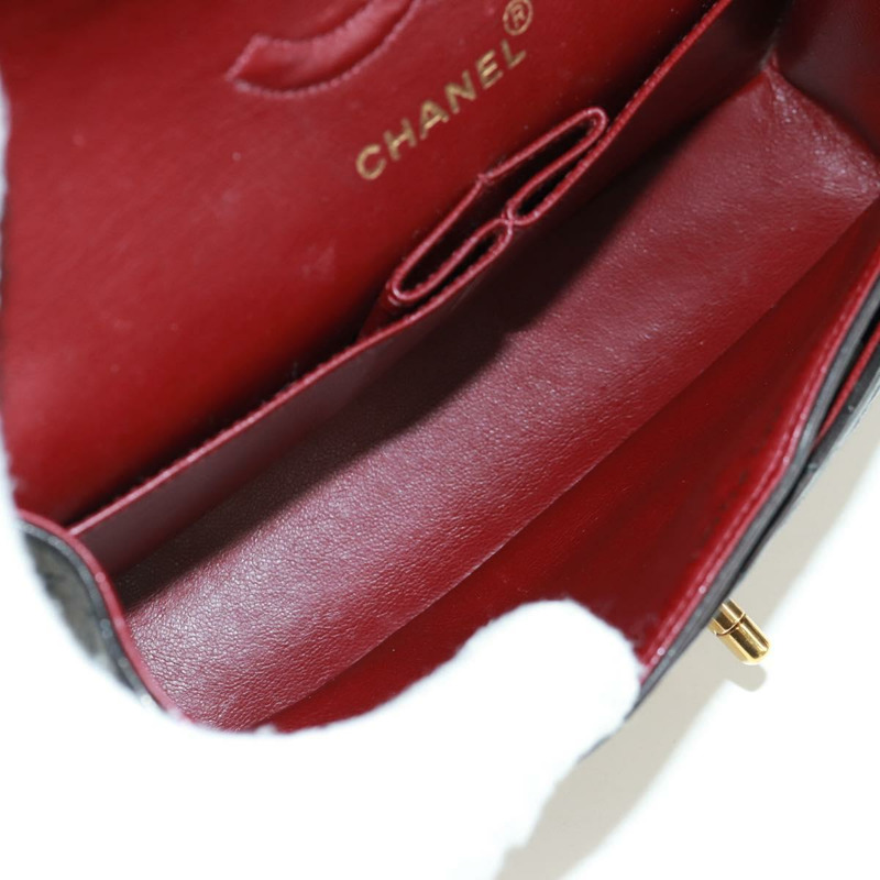 【日本直送】香奈兒雙蓋雙鏈絎縫23號包，羊皮材質，黑色，CC標誌，正品SK009SV-9