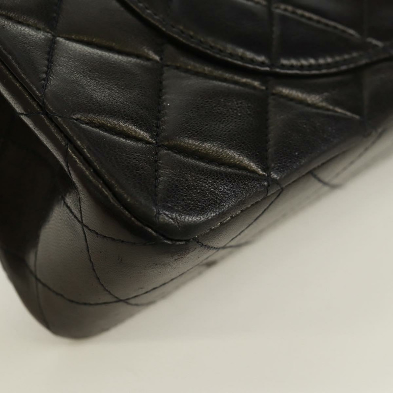 【日本直送】香奈兒雙蓋雙鏈絎縫23號包，羊皮材質，黑色，CC標誌，正品SK009SV-15