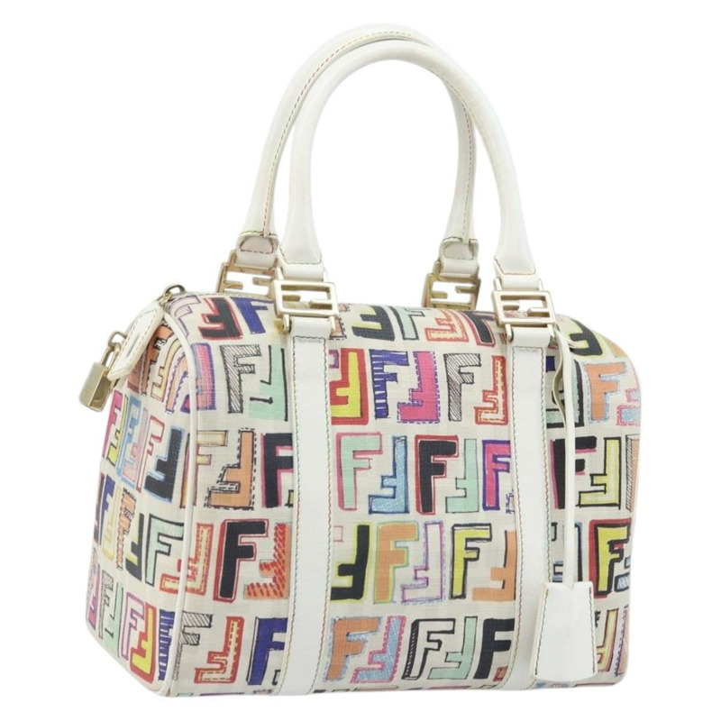 【日本直送】FENDI Zucca 帆布波士頓包 PVC 多色金色正品 173235V-0