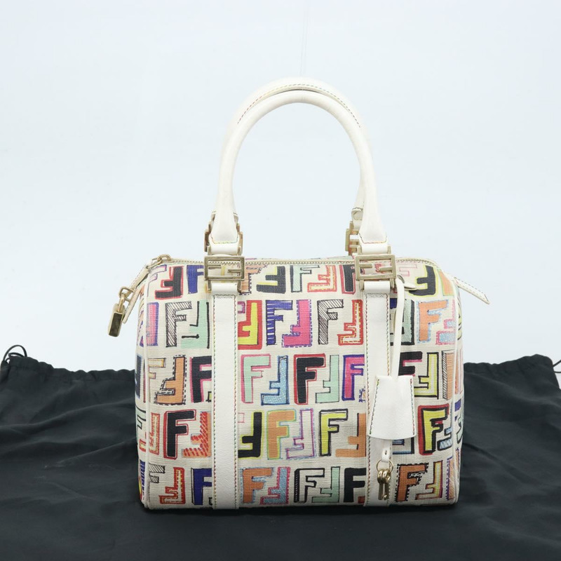 【日本直送】FENDI Zucca 帆布波士頓包 PVC 多色金色正品 173235V-11