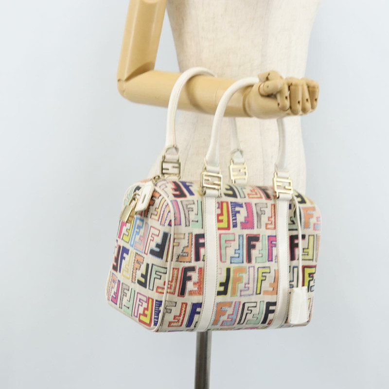 【日本直送】FENDI Zucca 帆布波士頓包 PVC 多色金色正品 173235V-23