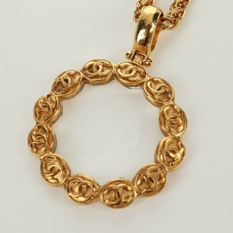 【日本直送】香奈兒放大鏡項鍊 金屬金 CC Auth 133226V-8