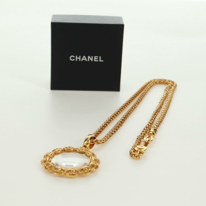 【日本直送】香奈兒放大鏡項鍊 金屬金 CC Auth 133226V-14