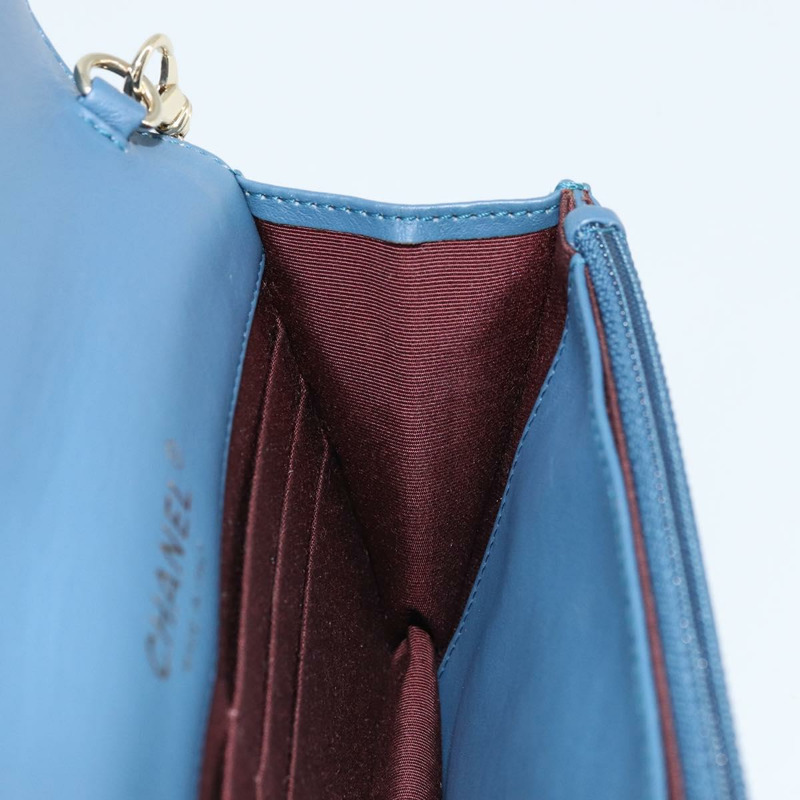 【日本直送】香奈兒 (CHANEL) Matelasse 鏈條肩背包，漆皮綠色金色雙C標誌，貨號 173130SAM-19