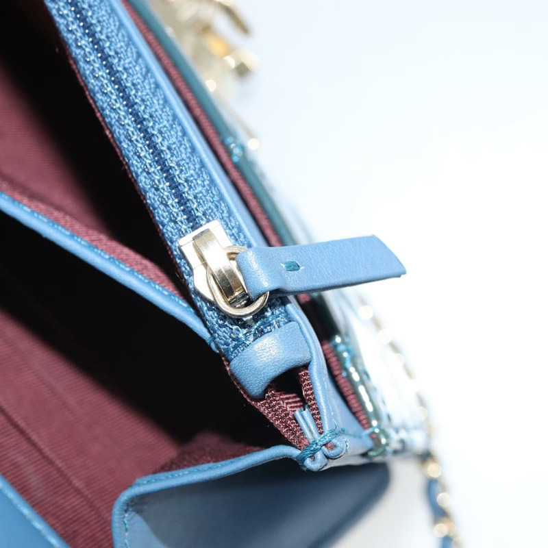 【日本直送】香奈兒 (CHANEL) Matelasse 鏈條肩背包，漆皮綠色金色雙C標誌，貨號 173130SAM-22