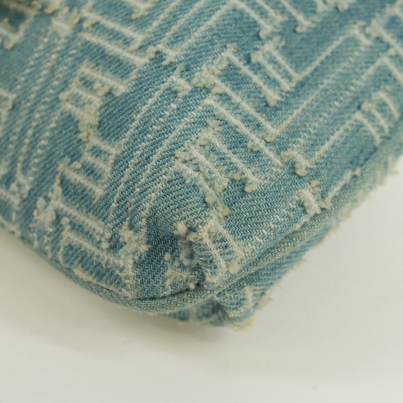 【日本直送】FENDI Zucca帆布Mamma Baguette單肩包 淺藍 金 正品 173198V-15