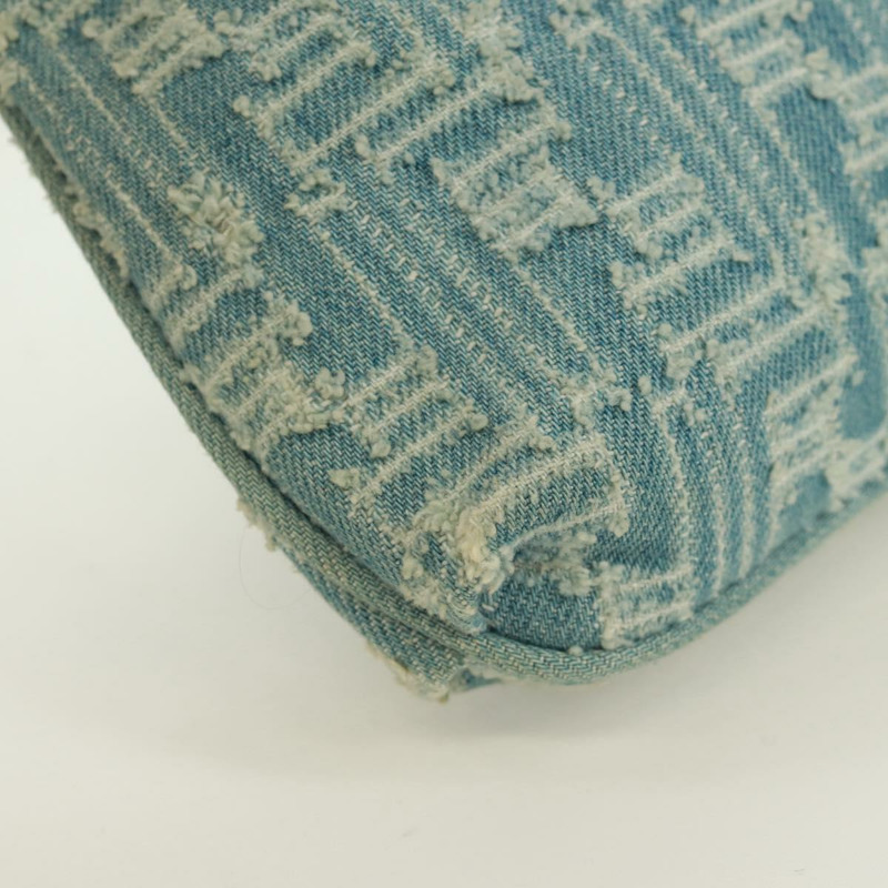 【日本直送】FENDI Zucca帆布Mamma Baguette單肩包 淺藍 金 正品 173198V-16