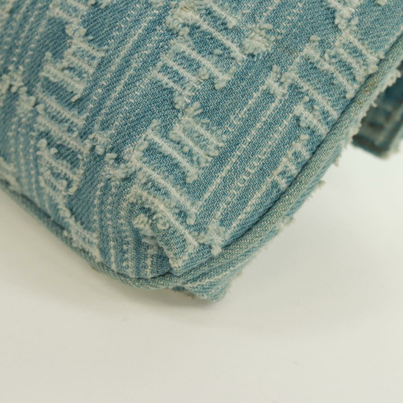 【日本直送】FENDI Zucca帆布Mamma Baguette單肩包 淺藍 金 正品 173198V-17