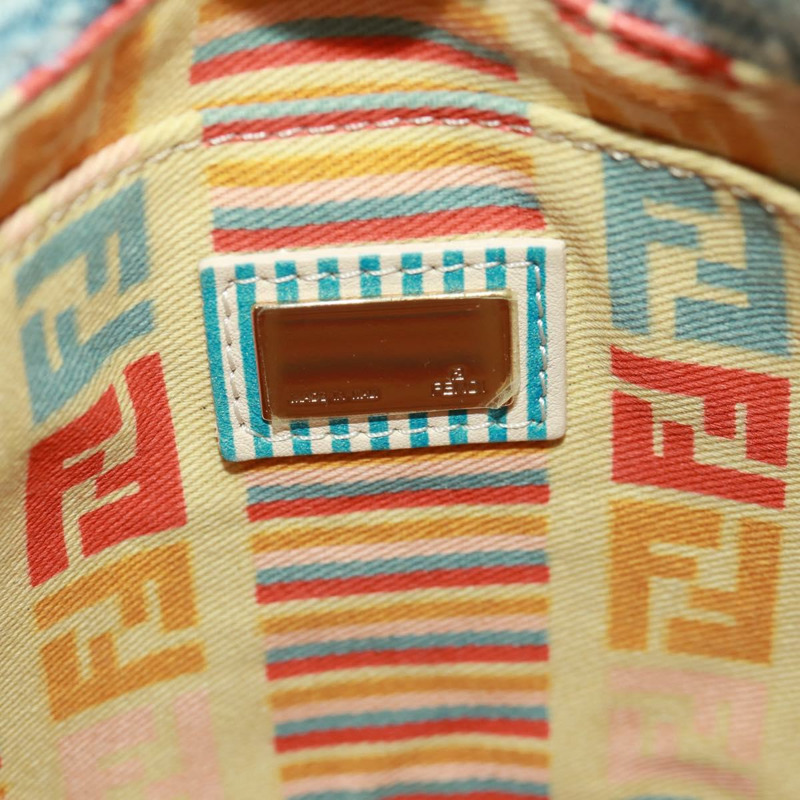 【日本直送】FENDI Zucca帆布Mamma Baguette單肩包 淺藍 金 正品 173198V-22