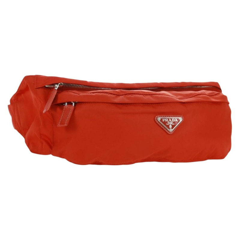 【日本直送】PRADA 腰包 尼龍 橘色 銀色 正品 165773V-0