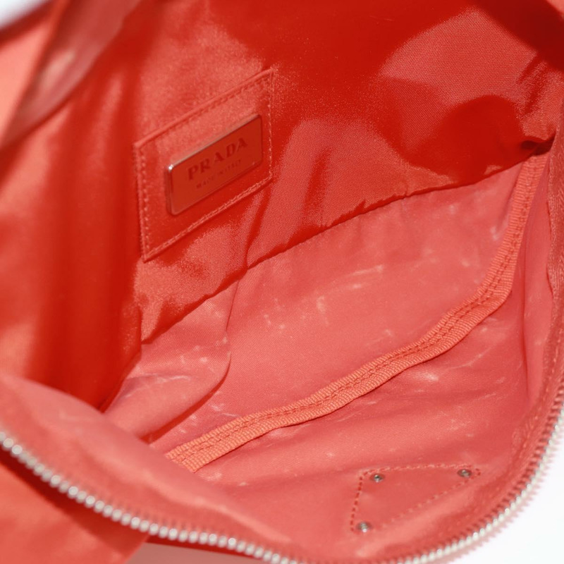 【日本直送】PRADA 腰包 尼龍 橘色 銀色 正品 165773V-8