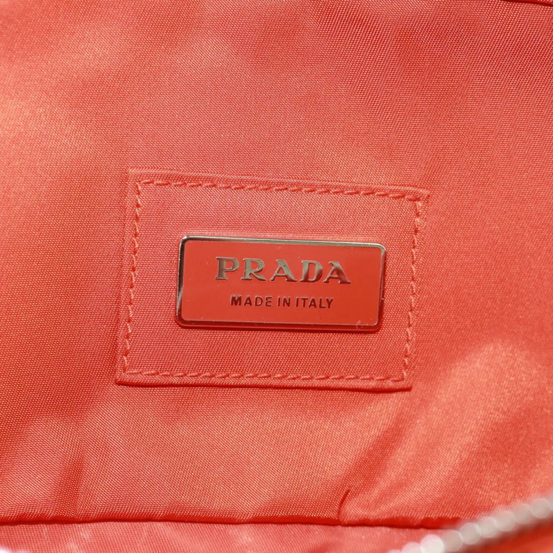 【日本直送】PRADA 腰包 尼龍 橘色 銀色 正品 165773V-22