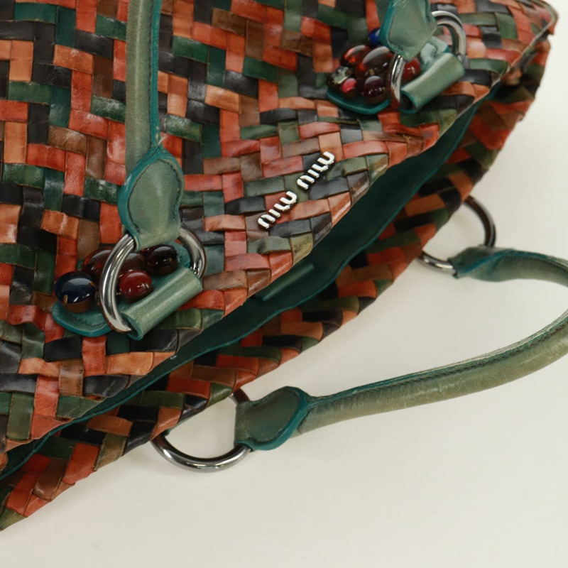 【日本直送】Miu Miu 鏈條手提包 皮革 多色 銀色 正品 165767V-5