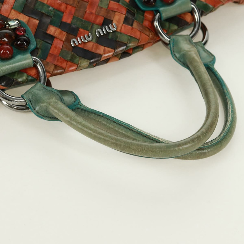 【日本直送】Miu Miu 鏈條手提包 皮革 多色 銀色 正品 165767V-6