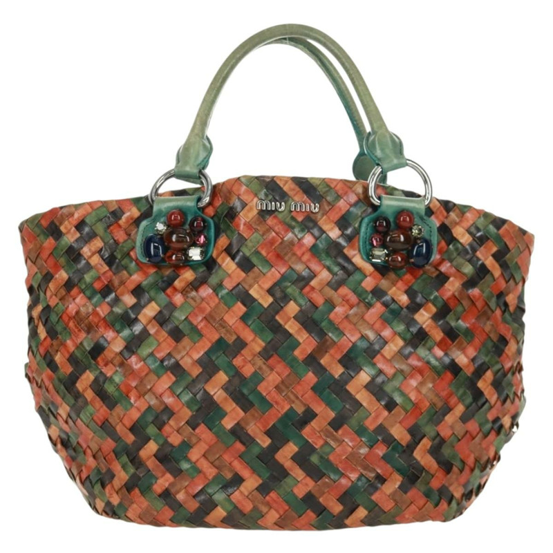 【日本直送】Miu Miu 鏈條手提包 皮革 多色 銀色 正品 165767V-12