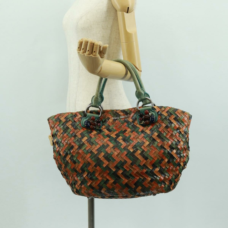 【日本直送】Miu Miu 鏈條手提包 皮革 多色 銀色 正品 165767V-25