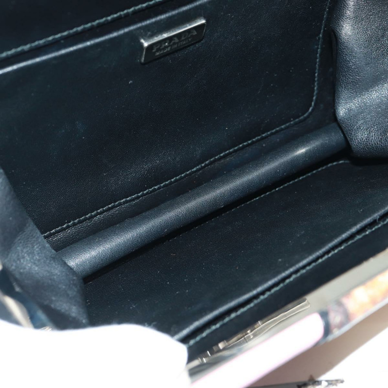 【日本直送】PRADA 鏈條單肩包 Safiano 皮革 粉紅色 銀色 正品 172073M-9