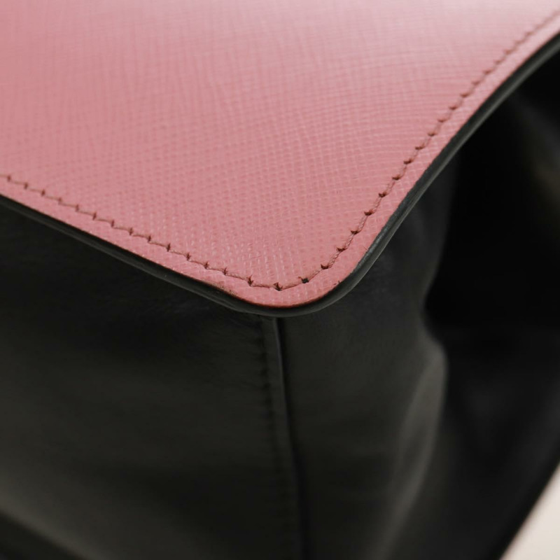 【日本直送】PRADA 鏈條單肩包 Safiano 皮革 粉紅色 銀色 正品 172073M-17