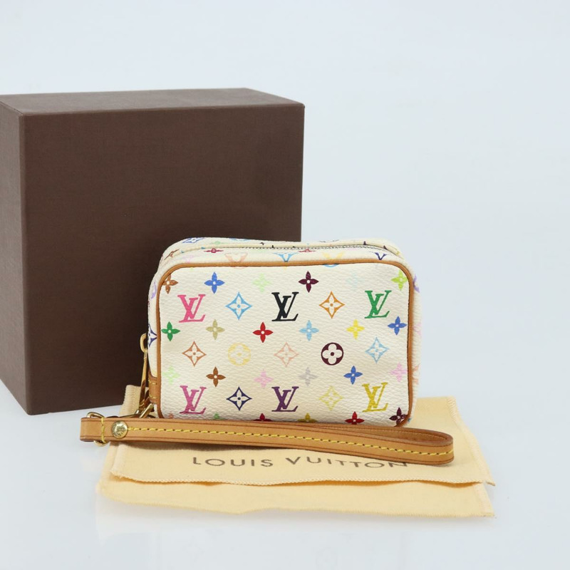 【日本直送】路易威登 Monogram Multicolor Trousse Wapity Pouch 白色 M58033 Auth 165823V-11