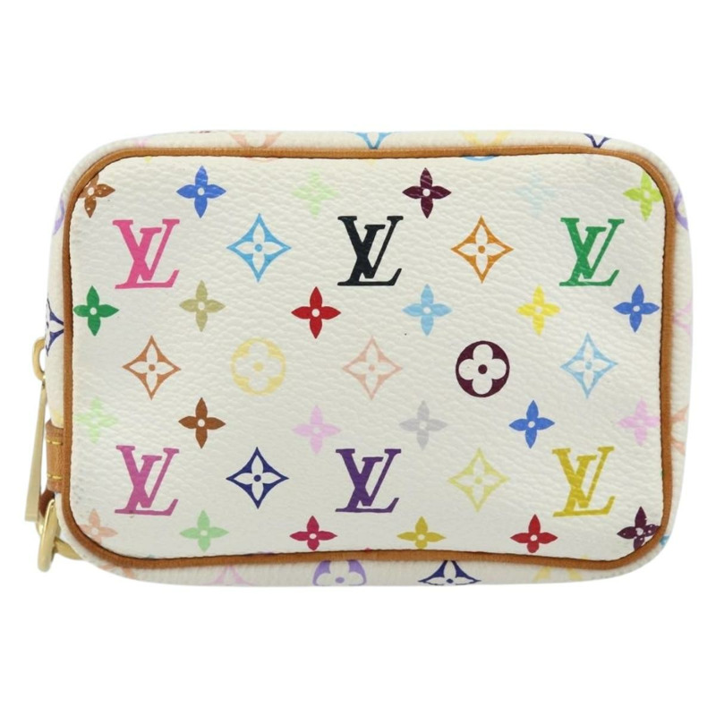 【日本直送】路易威登 Monogram Multicolor Trousse Wapity Pouch 白色 M58033 Auth 165823V-12