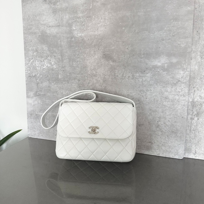 【95%新✨白色顯氣質👍🏻全網最低價】Chanel中古vintage白色kelly寬肩帶box-3