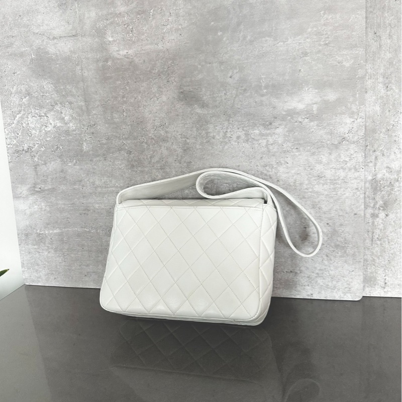 【95%新✨白色顯氣質👍🏻全網最低價】Chanel中古vintage白色kelly寬肩帶box-4