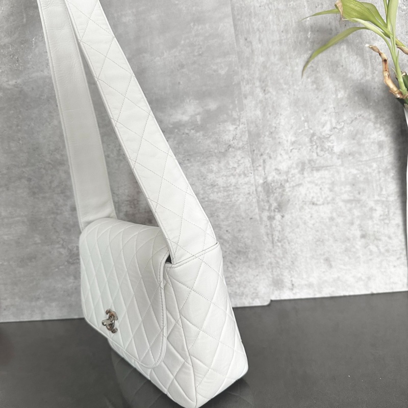 【95%新✨白色顯氣質👍🏻全網最低價】Chanel中古vintage白色kelly寬肩帶box-5