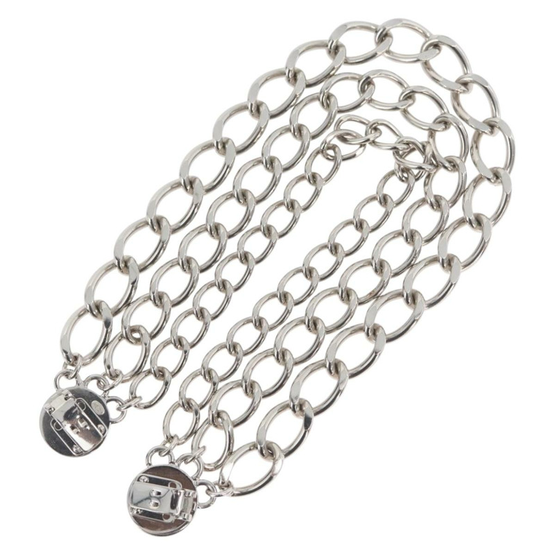 【日本直送】香奈兒 COCO 標誌鏈條夾，適用於服裝腰帶，金屬銀色 CC 標誌，正品編號 133239M-5