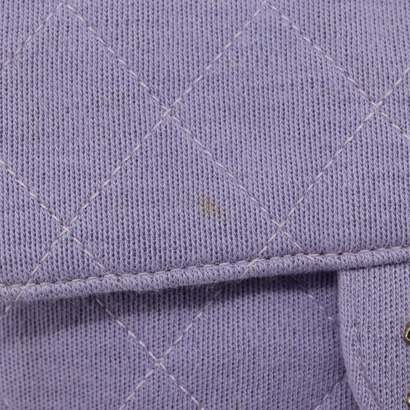 【日本直送】香奈兒絎縫鏈條肩背包，棉質紫色金色雙C標誌，正品 ka2484SAV-6