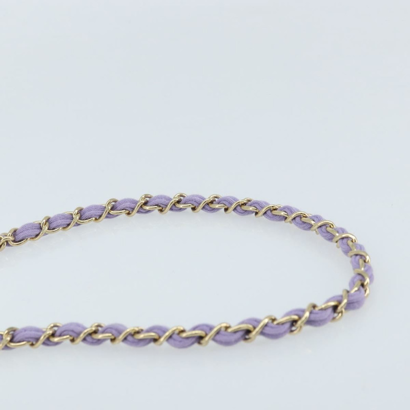 【日本直送】香奈兒絎縫鏈條肩背包，棉質紫色金色雙C標誌，正品 ka2484SAV-14