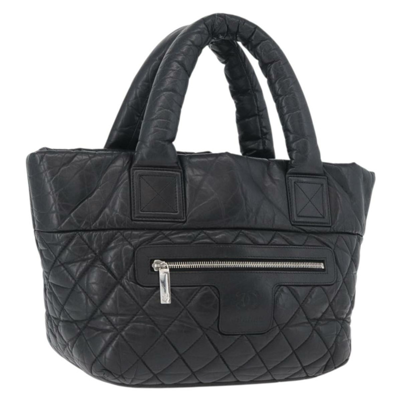 【日本直送】香奈兒 (CHANEL) Matelasse 手提包，黑色銀色雙C標誌皮革，正品 ka2459SAV-0