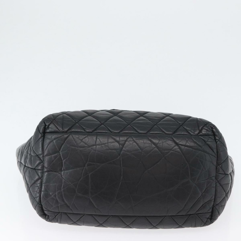 【日本直送】香奈兒 (CHANEL) Matelasse 手提包，黑色銀色雙C標誌皮革，正品 ka2459SAV-4