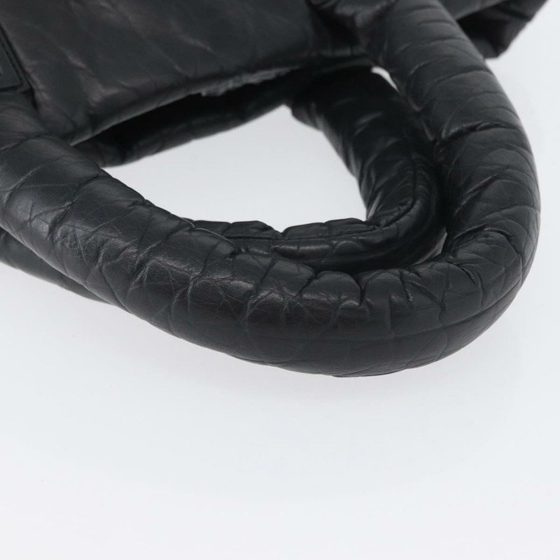 【日本直送】香奈兒 (CHANEL) Matelasse 手提包，黑色銀色雙C標誌皮革，正品 ka2459SAV-6