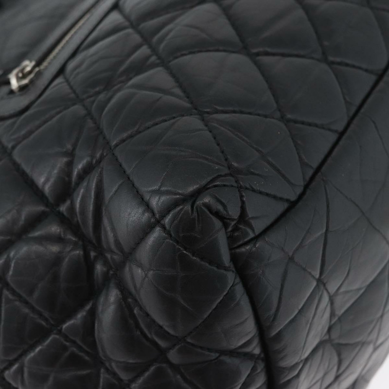 【日本直送】香奈兒 (CHANEL) Matelasse 手提包，黑色銀色雙C標誌皮革，正品 ka2459SAV-8