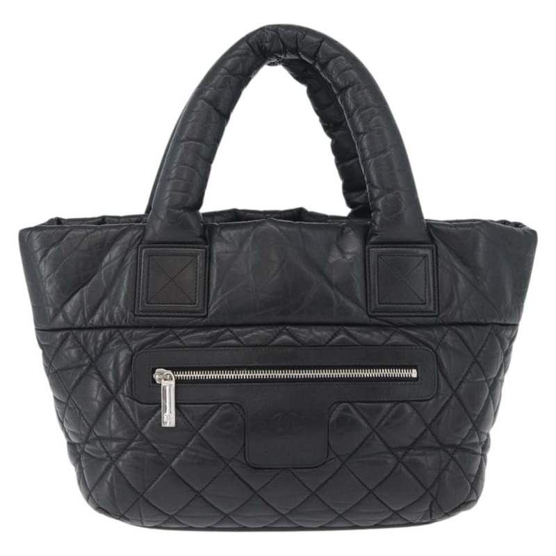 【日本直送】香奈兒 (CHANEL) Matelasse 手提包，黑色銀色雙C標誌皮革，正品 ka2459SAV-12