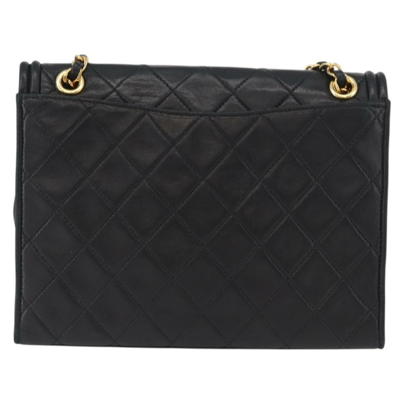 【日本直送】香奈兒 (CHANEL) 絎縫鏈條單肩包，羊皮材質，黑色，金色雙C標誌，正品編號 ka2482V-1