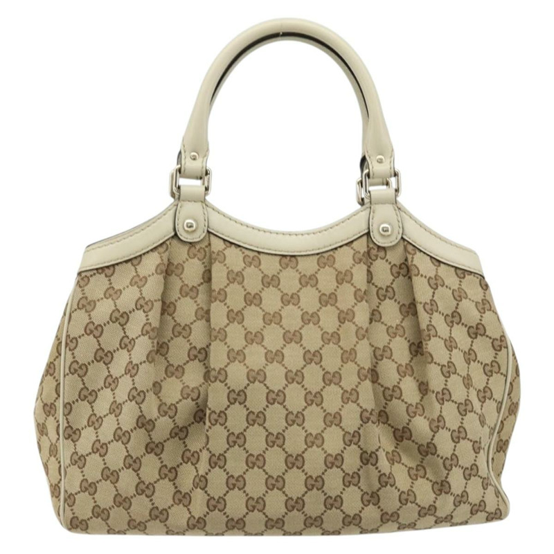【日本直送】GUCCI GG帆布Sukey手提包 米色 金色 211944 正品 ka2542V-1
