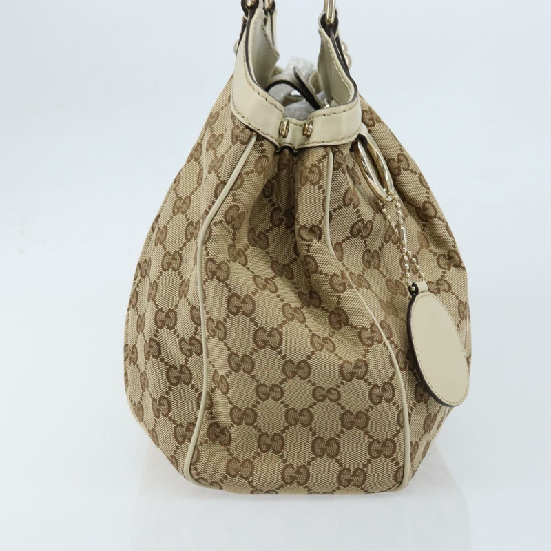 【日本直送】GUCCI GG帆布Sukey手提包 米色 金色 211944 正品 ka2542V-2