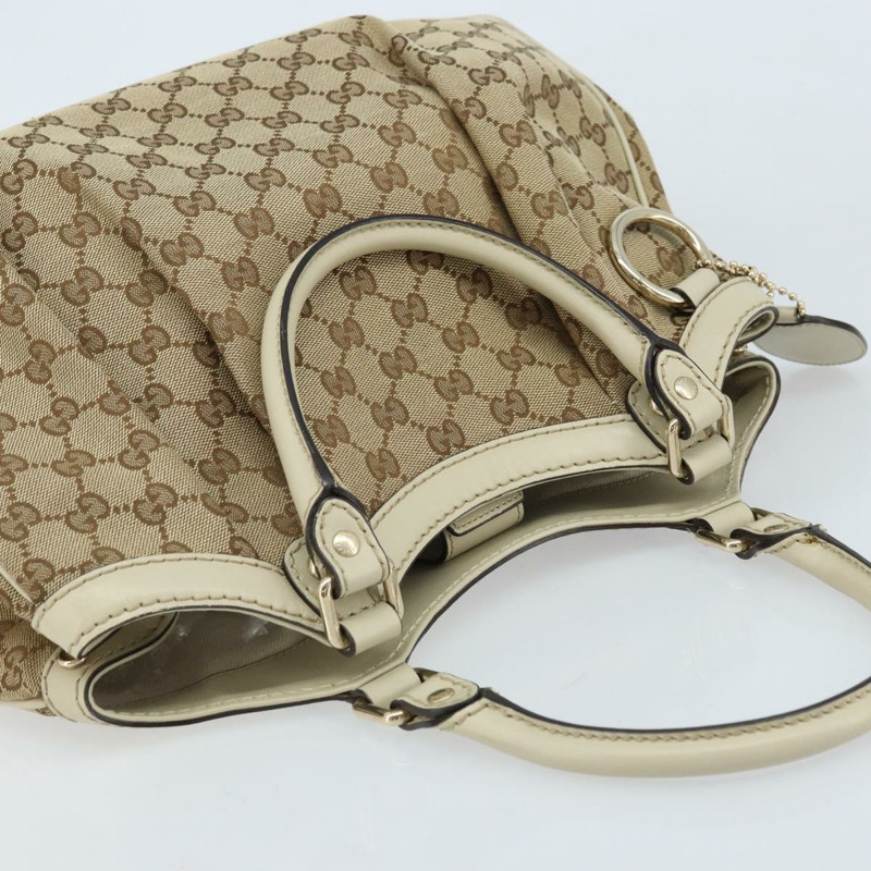 【日本直送】GUCCI GG帆布Sukey手提包 米色 金色 211944 正品 ka2542V-5