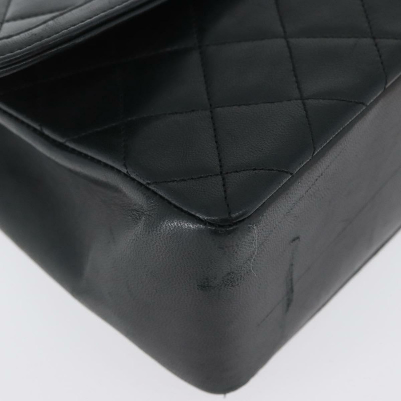 【日本直送】香奈兒 (CHANEL) 絎縫鏈條單肩包，羊皮材質，黑色，金色雙C標誌，正品 ka2483SAV-14