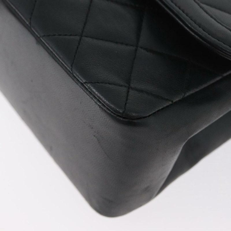 【日本直送】香奈兒 (CHANEL) 絎縫鏈條單肩包，羊皮材質，黑色，金色雙C標誌，正品 ka2483SAV-15