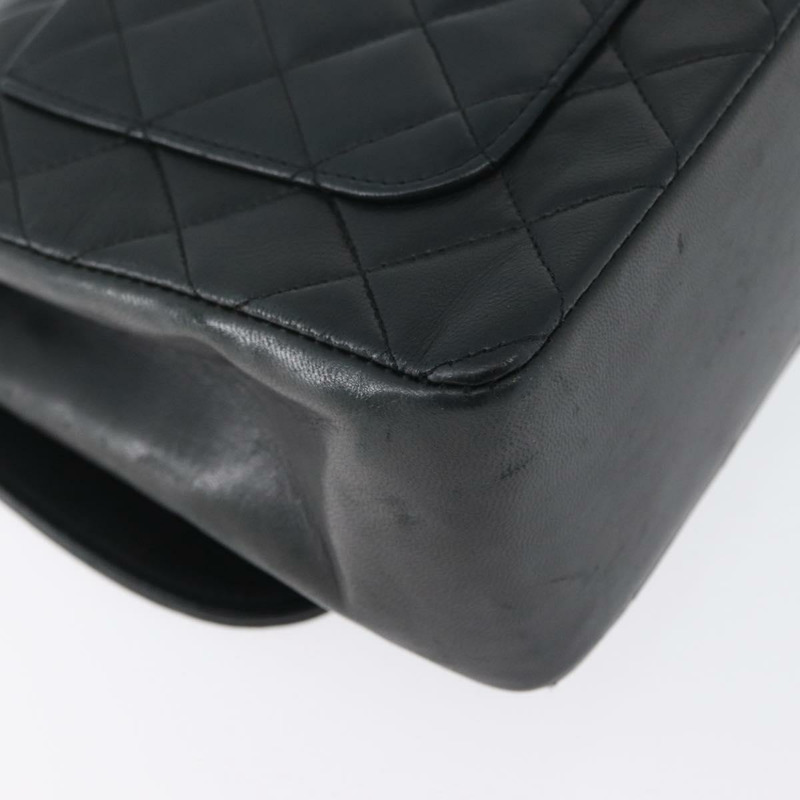 【日本直送】香奈兒 (CHANEL) 絎縫鏈條單肩包，羊皮材質，黑色，金色雙C標誌，正品 ka2483SAV-16